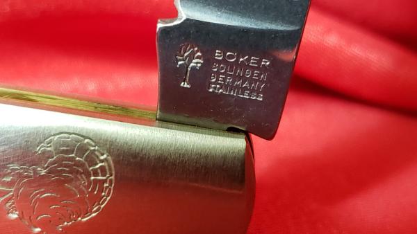 Boker Tree Brand, Solingen Germany c.1996 SS Barlow New W/Box & Papers Turkey Hunter Limited edition