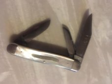WOW !! OLD STOCKMAN WITH LARGE HEAVY PEARL UNBROKEN CURTIN & CLARK-TIDOUTE CUTLERY