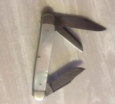 WOW !! OLD STOCKMAN WITH LARGE HEAVY PEARL UNBROKEN CURTIN & CLARK-TIDOUTE CUTLERY