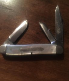 WOW !! OLD STOCKMAN WITH LARGE HEAVY PEARL UNBROKEN CURTIN & CLARK-TIDOUTE CUTLERY