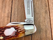 A.G. Russell Premium Scout Knife Amber Jigged Bone 2004