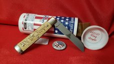 Great Eastern Cutlery 49 Flag Acrylic Tidioute Knife. New W/tube button & waxed paper. 1st Quality!
