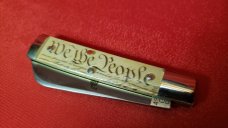 Great Eastern Cutlery 49 Flag Acrylic Tidioute Knife. New W/tube button & waxed paper. 1st Quality!