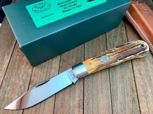 Moore Maker Mountain Man Trapper Lock Back Beautiful Stag Moore Maker Mountain Man Trapper Lock Back Beautiful Stag