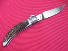 High quality Italian Unique Mechanism LEPRE Stag Switchblade Knife - Limited 2015 MANIAGO ITALY High quality Italian Unique Mechanism LEPRE Stag Switchblade Knife - Limited 2015 MANIAGO ITALY