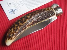 High quality Italian Unique Mechanism LEPRE Stag Switchblade Knife - Limited 2015 MANIAGO ITALY High quality Italian Unique Mechanism LEPRE Stag Switchblade Knife - Limited 2015 MANIAGO ITALY