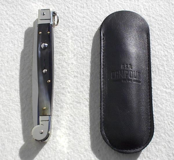 NEW ITALIAN AGA CAMPOLIN 12" SICILIANO RING PULL BRAZILIAN HORN 4 MILL BLADE NICKEL SILVER BOLSTERS