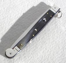 NEW ITALIAN AGA CAMPOLIN 12" SICILIANO RING PULL BRAZILIAN HORN 4 MILL BLADE NICKEL SILVER BOLSTERS