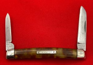 Vintage **RARE** VULCAN KNIFE CO 2-Blade Half Congress Pen Folding Pocket Knife c.1895 