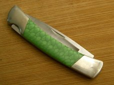 BUCK 501 CUSTOM GREEN BLUE JUMA HANDLE LOCKBACK FOLDING HUNTER HUNTING SKINNING POCKET KNIFE KNIVES BUCK 501 CUSTOM GREEN BLUE JUMA HANDLE LOCKBACK FOLDING HUNTER HUNTING SKINNING POCKET KNIFE KNIVES