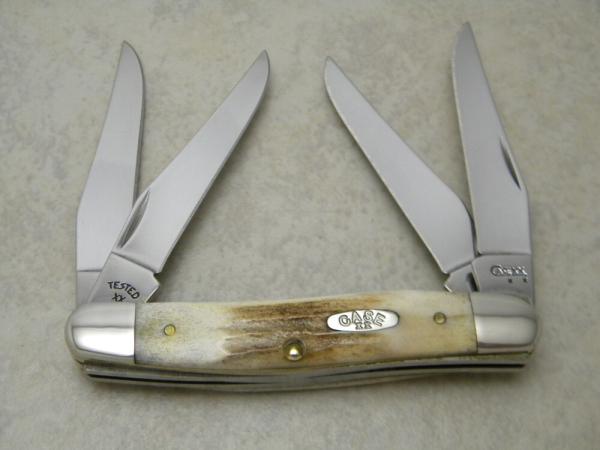 Rare Case XX SS USA 2 Dot TEX RAT Stag 4 Blade Muskrat Knife Rare Case XX SS USA 2 Dot TEX RAT Stag 4 Blade Muskrat Knife