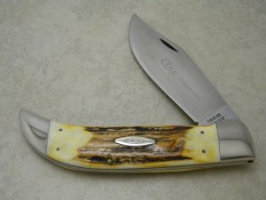 Case XX Hand Made USA 4 Dot (1976) Stag 5172 SSP Razor Edge Clasp Knife 