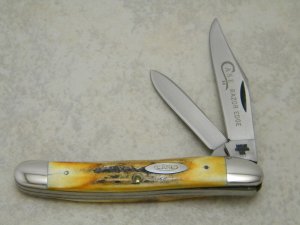 Case XX Stainless USA  52087 Gray Etch Razor Edge 1976 Stag Jack Knife 