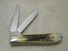 Case XX Stainless 1979 Bradford Centennial 5207 Stag Trapper Knife Case XX Stainless 1979 Bradford Centennial 5207 Stag Trapper Knife
