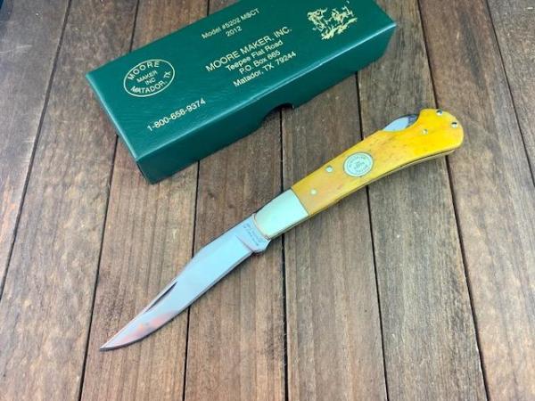 Moore Maker Pinch Lockback Smooth Yellow Bone 2013 Moore Maker Pinch Lockback Smooth Yellow Bone 2013