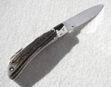 NEW OLD STOCK CLASSIC GENUINE STAG ITALIAN AKC AUTO SPEED HUNTER NICKEL SILVER BOLSTERS