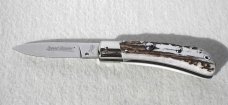 NEW OLD STOCK CLASSIC GENUINE STAG ITALIAN AKC AUTO SPEED HUNTER NICKEL SILVER BOLSTERS