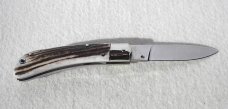 NEW OLD STOCK CLASSIC GENUINE STAG ITALIAN AKC AUTO SPEED HUNTER NICKEL SILVER BOLSTERS