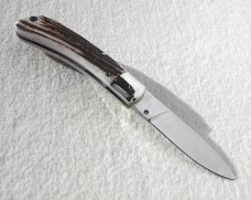 NEW OLD STOCK CLASSIC GENUINE STAG ITALIAN AKC AUTO SPEED HUNTER NICKEL SILVER BOLSTERS