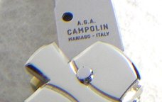 NOS A.G.A. CAMPOLIN 11" MALTESE SANTOS MAHOGANY WOOD NICKEL SILVER BOLSTERS, LEATHER POUCH NOS A.G.A. CAMPOLIN 11" MALTESE SANTOS MAHOGANY WOOD NICKEL SILVER BOLSTERS, LEATHER POUCH
