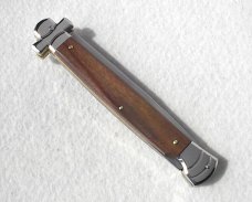 NOS A.G.A. CAMPOLIN 11" MALTESE SANTOS MAHOGANY WOOD NICKEL SILVER BOLSTERS, LEATHER POUCH NOS A.G.A. CAMPOLIN 11" MALTESE SANTOS MAHOGANY WOOD NICKEL SILVER BOLSTERS, LEATHER POUCH