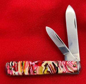 Vintage CAMCO (Camillus) 2-Blade Swell End Jack Pocket Knife Post-1948 Bright Candy Scales