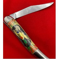 Vintage Imperial PROV USA Texas Toothpick or Fishing Knife w/Foil Scales Flying Mallard c.1946-1956 Vintage Imperial PROV USA Texas Toothpick or Fishing Knife w/Foil Scales Flying Mallard c.1946-1956