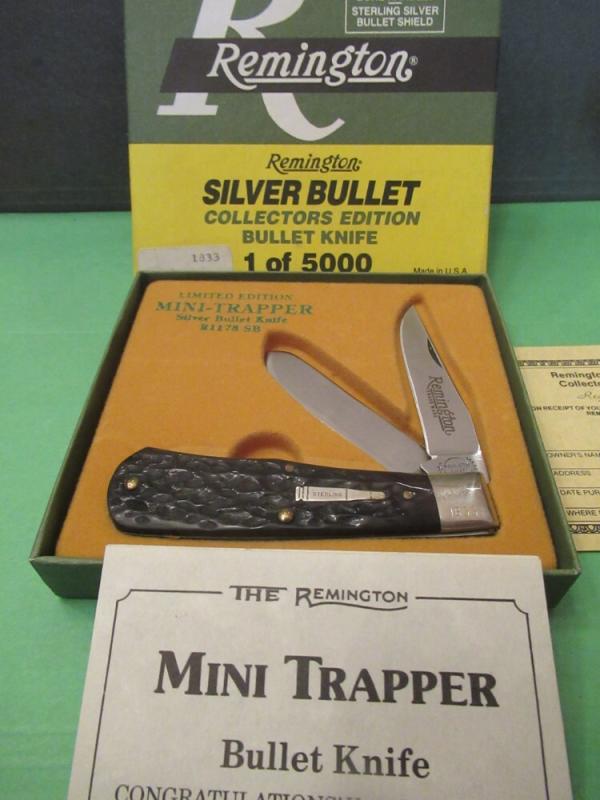 Remington 1991 Silver Bullet Bone Handle Mini Trapper Model # R1178SB Remington 1991 Silver Bullet Bone Handle Mini Trapper Model # R1178SB
