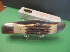 Case XX 1977 Blue Scroll Stag Folding Hunter Pattern # 5265 SAB SSP Case XX 1977 Blue Scroll Stag Folding Hunter Pattern # 5265 SAB SSP