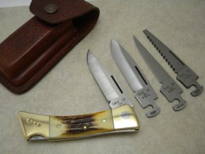 Case XX USA Stag 1 Dot (1989) Changer Lockback Knife New Pouch