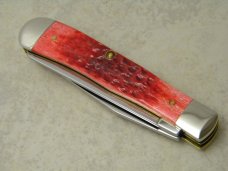 Case XX USA 2002 6254 Dark Red Bone Trapper Knife in Box