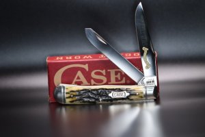 CASE POCKET WORN 25TH ANNIVERSARY OLIVE JIGGED TRAPPER