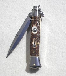 NEW FRANK BELTRAME 9" GENUINE STAG ITALIAN STILETTO 