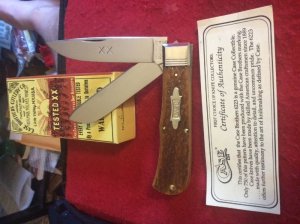 CASE BROTHERS BRADFORD PA 19USA92 TESTED XX 6223  BONE HANDLES WITH FLUTED BOLSTER PLUS COA & BOX