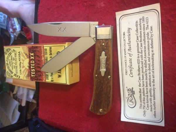 CASE BROTHERS BRADFORD PA 19USA92 TESTED XX 6223 BONE HANDLES WITH FLUTED BOLSTER PLUS COA & BOX CASE BROTHERS BRADFORD PA 19USA92 TESTED XX 6223 BONE HANDLES WITH FLUTED BOLSTER PLUS COA & BOX