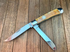 Canal Street Cutlery NRA Trapper Oiled Ram’s Horn 2007 Pin Crack 