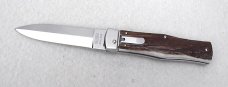 NEW OLD STOCK MIKOV PREDATOR CZECH REPUBLIC GENUINE STAG LEVER LOCK - W/ LEATHER BELT SHEATH