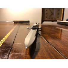 9 INCH AKC IVORY HANDLE SWING GUARD AUTOMATIC SWITCH BLADE  STILETTO KNIFE WITH CUSTOM ETCHED BLADE