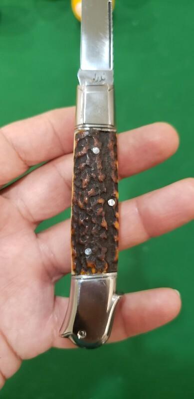3 7/8" Custom Made Bird's Head Bolster Knife, Nice Stag 3 7/8" Custom Made Bird's Head Bolster Knife, Nice Stag