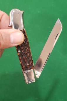 3 7/8" Custom Made Bird's Head Bolster Knife, Nice Stag 3 7/8" Custom Made Bird's Head Bolster Knife, Nice Stag