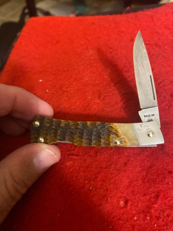 1989 Case XX • USA 61059 L DAM Rogers Bone Handle Lockback With Single Damascus Blade LE#376 1989 Case XX • USA 61059 L DAM Rogers Bone Handle Lockback With Single Damascus Blade LE#376