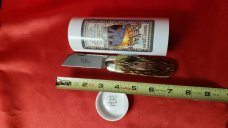 Great Eastern Cutlery 36 India Jigged Bone Elephant Toenail Clipper. New, Mint with tube and button.