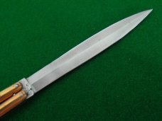 early Philippine Balisong Butterfly Knife 6" closed DOUBLE Edge Blade Rosewood NICE ! early Philippine Balisong Butterfly Knife 6" closed DOUBLE Edge Blade Rosewood NICE !