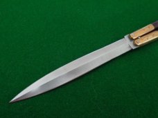 early Philippine Balisong Butterfly Knife 6" closed DOUBLE Edge Blade Rosewood NICE ! early Philippine Balisong Butterfly Knife 6" closed DOUBLE Edge Blade Rosewood NICE !