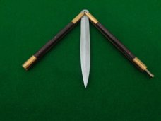 early Philippine Balisong Butterfly Knife 6" closed DOUBLE Edge Blade Rosewood NICE ! early Philippine Balisong Butterfly Knife 6" closed DOUBLE Edge Blade Rosewood NICE !