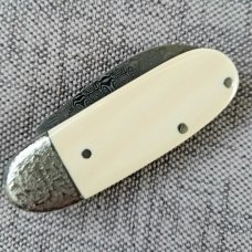 Vincenzo Balistreri Elephant Ivory Bombo, Elephant Toe 2.75" closed..Damasteel..worked bolsters 