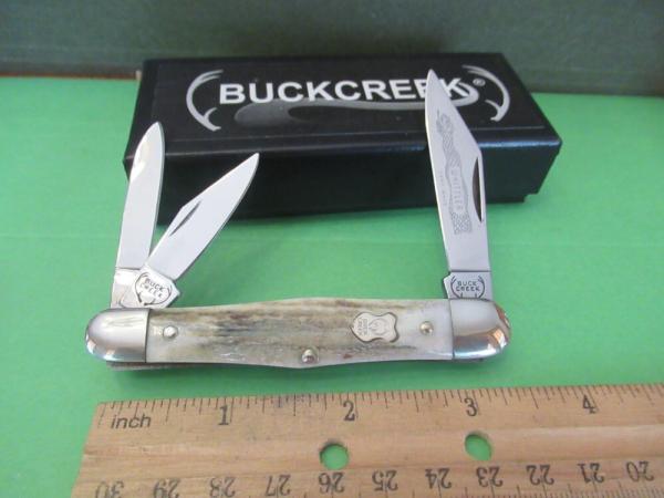 Buck Creek Stag Swell Center Whittler Made in Solingen Germany 