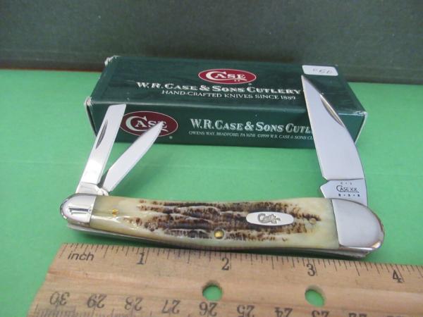 Case XX 2002 Vintage Bone Seahorse Whittler  Pattern # V6355WH SS