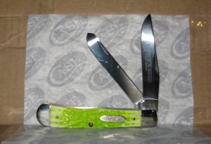 Case xx USA #6254 TRAPPER Lime Green Bone Limited xx Edition Knife New w/box