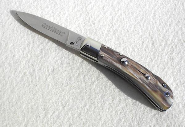NOS AKC ITALIAN CLASSIC SPEED HUNTER GENUINE BRAZILIAN HORN NICKEL SILVER BOLSTERS 